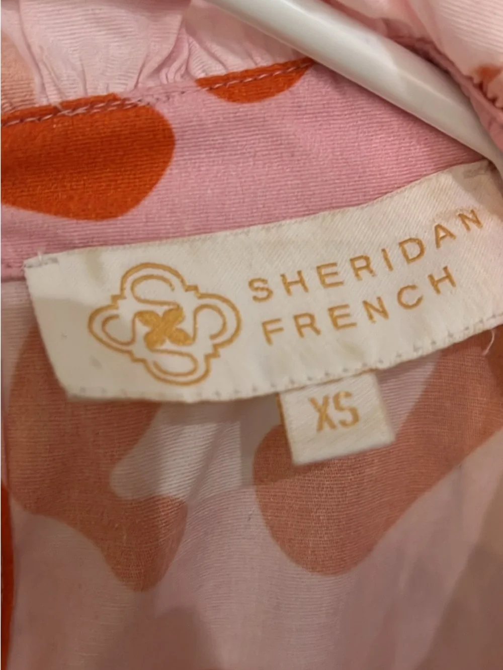 Pink and Orange Midi Dress by Sheridan French with beading detail - Size XS - Picture 2 of 3